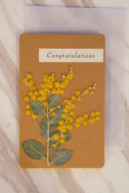 'Congratulations' Card with「ACACIA FLOWER」