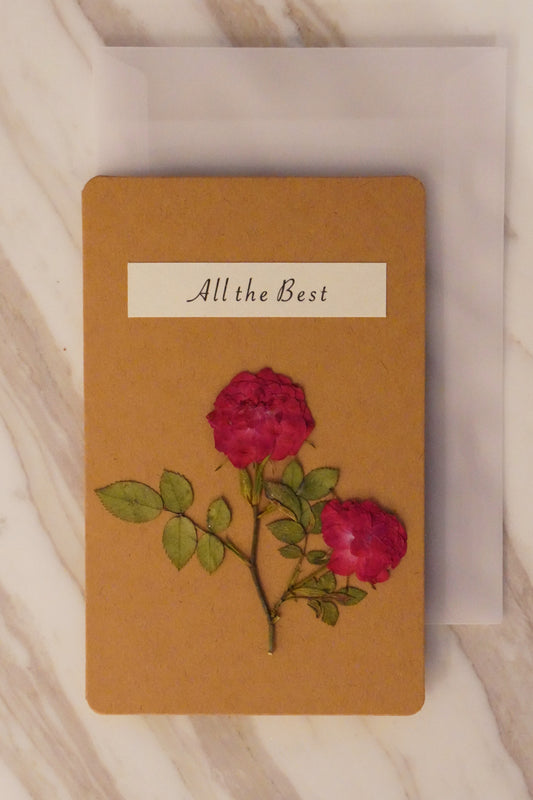 'All the Best' Card with「CHINA ROSE」