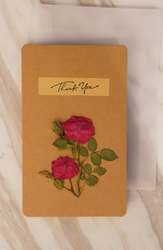 'Thank You' Card with「CHINA ROSE」