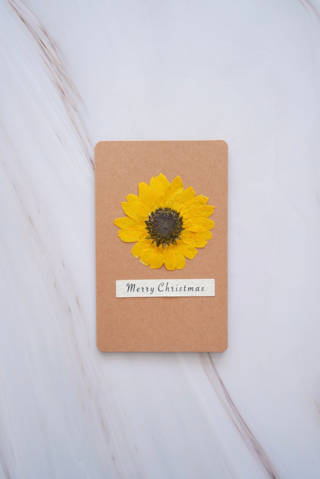 'MERRY CHRISTMAS' Card with Real「Sunflower」