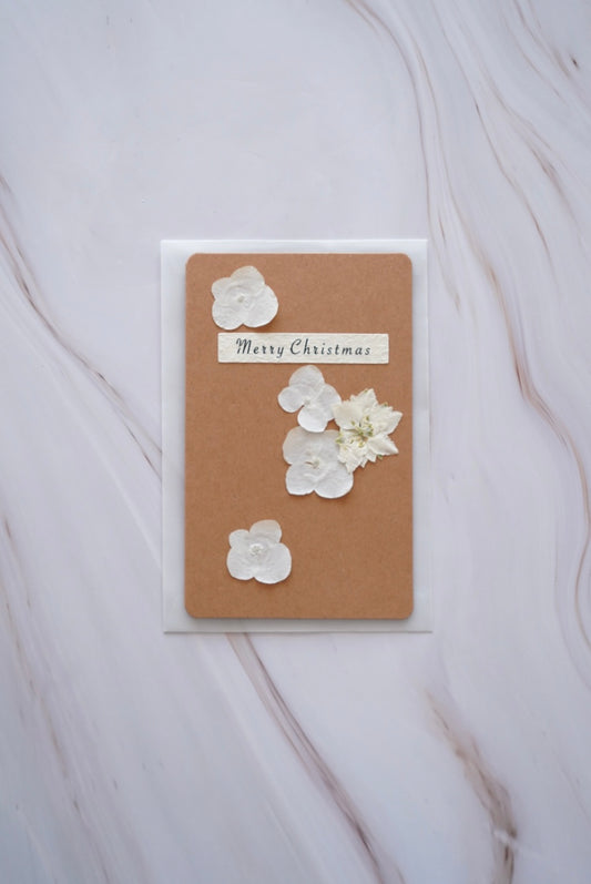 'MERRY CHRISTMAS' Card with Real「Hydrangea」