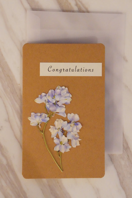 'Congratulations' Card with「LARKSPUR」
